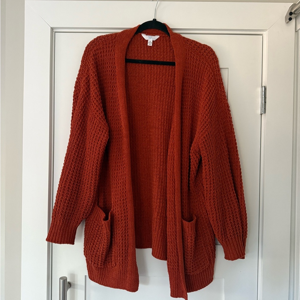 Time and Tru Warm Orange Cardigan